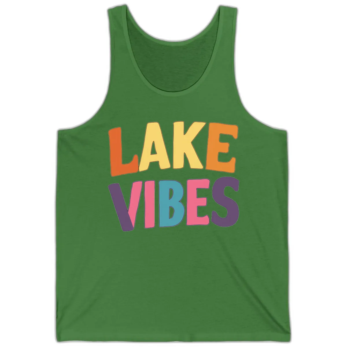 Lake Vibes Typography Design Tank in Leaf