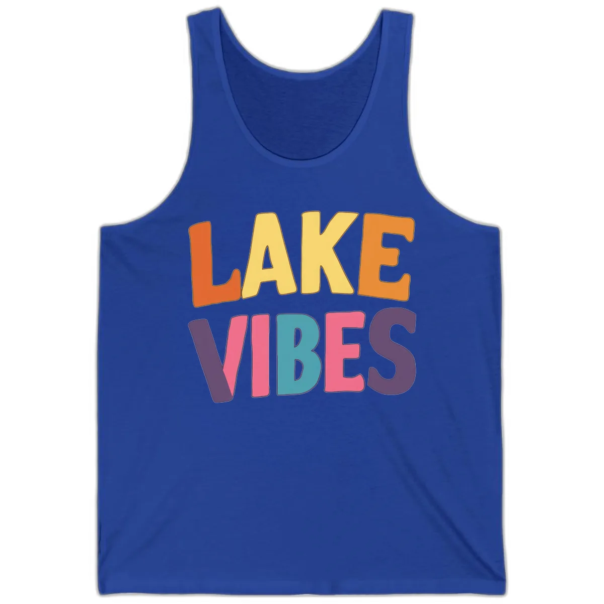 Lake Vibes Typography Design Tank in True Royal