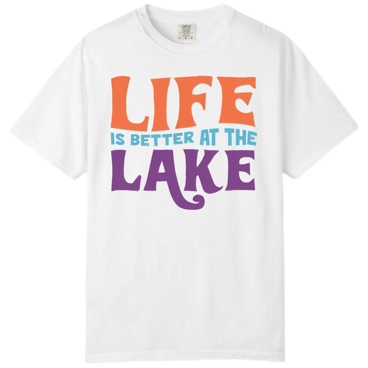 Life Is Better At The Lake Typography Comfort Color in White
