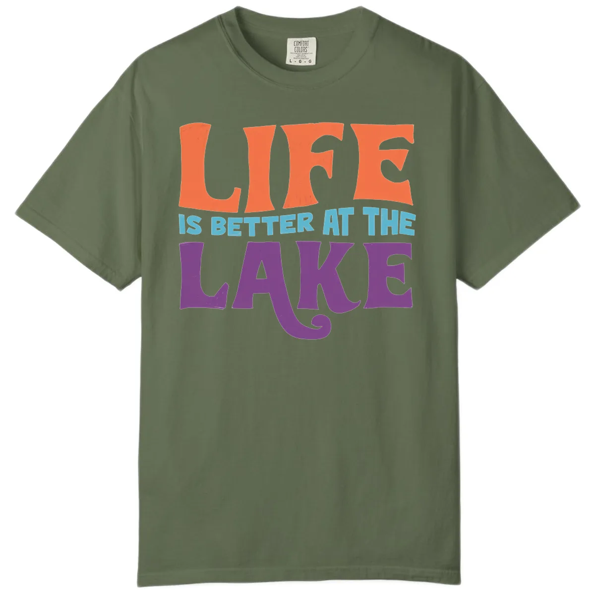 Life Is Better At The Lake Typography Comfort Color in Sage