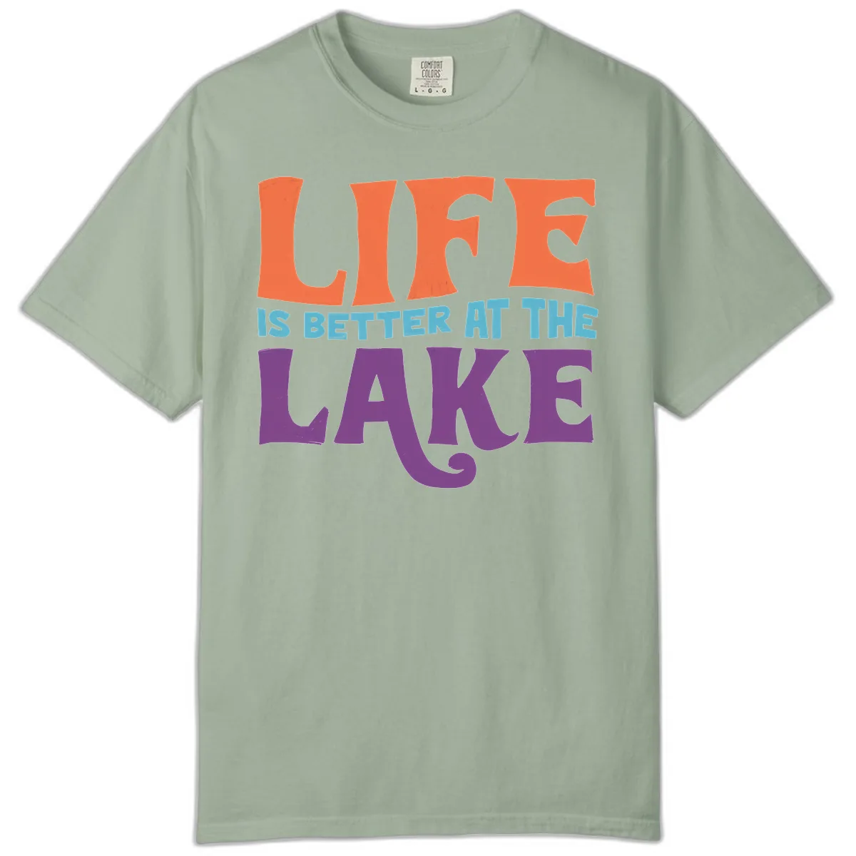 Life Is Better At The Lake Typography Comfort Color in Bay