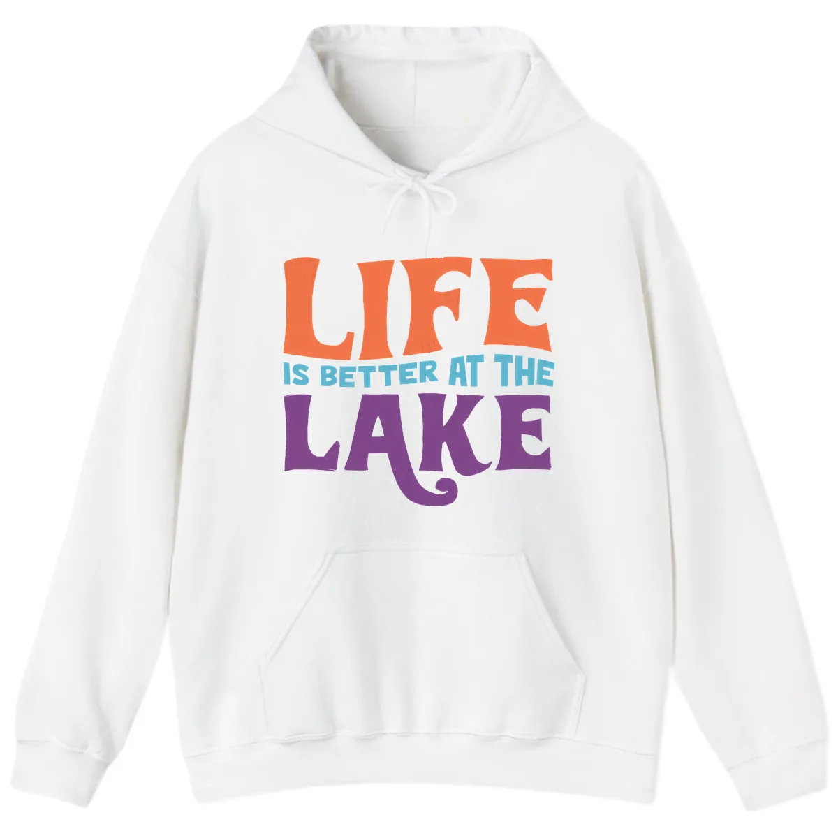 Life Is Better At The Lake Typography Hoodie in White