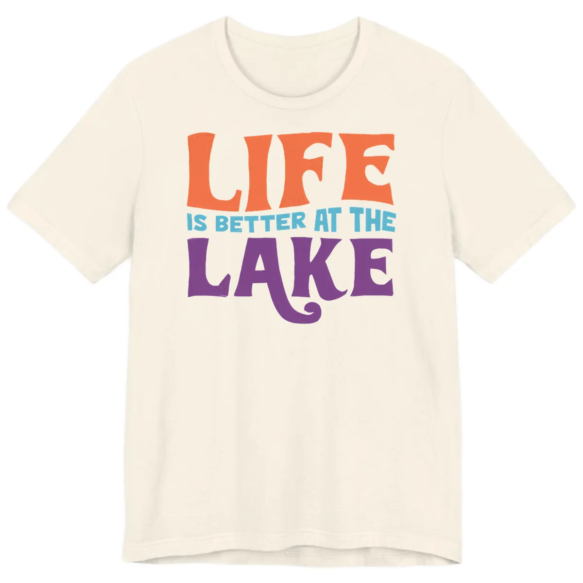 Life Is Better At The Lake Typography Premium T-Shirt in Natural
