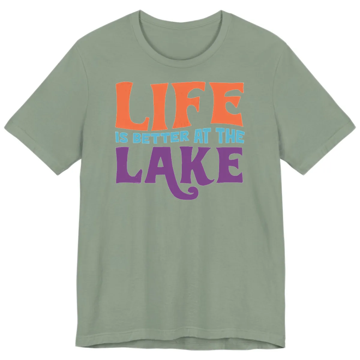 Life Is Better At The Lake Typography Premium T-Shirt in Sage