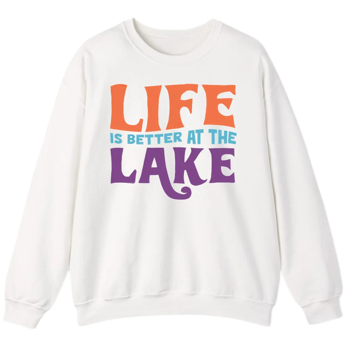 Life Is Better At The Lake Typography Sweatshirt in White