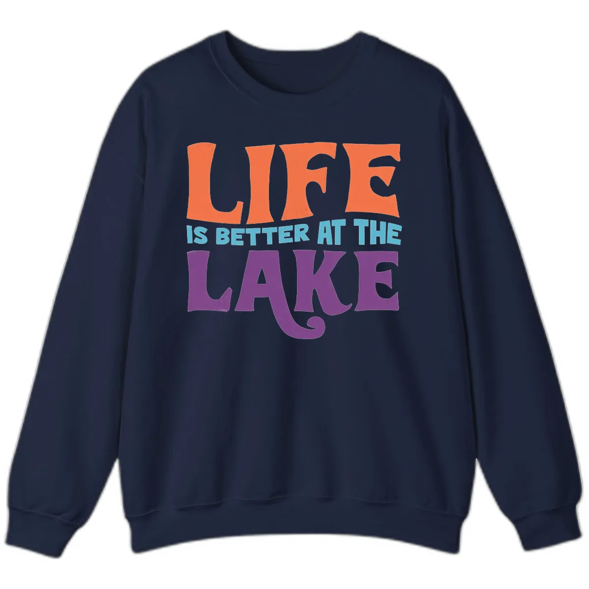 Life Is Better At The Lake Typography Sweatshirt in Navy