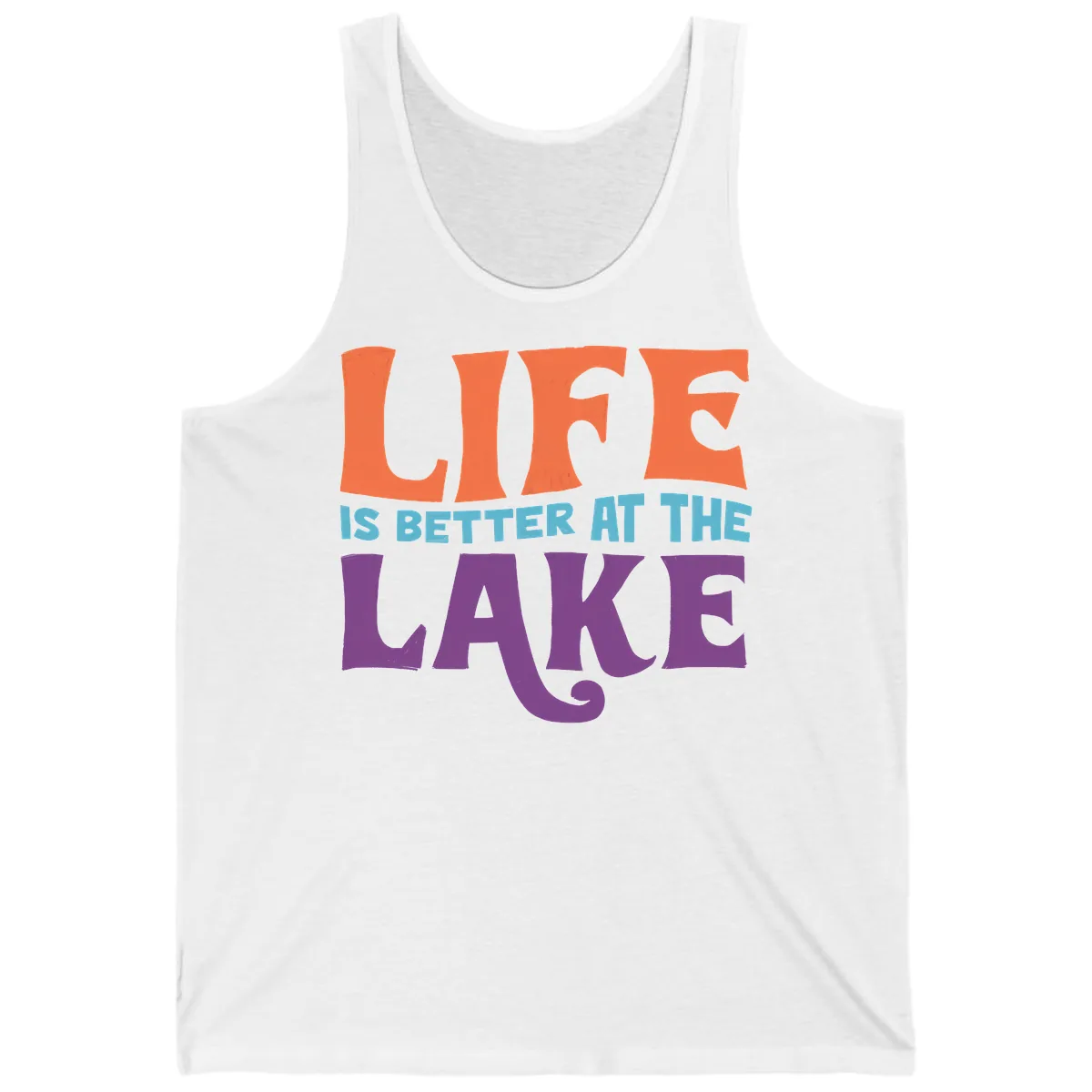 Life Is Better At The Lake Typography Tank in White