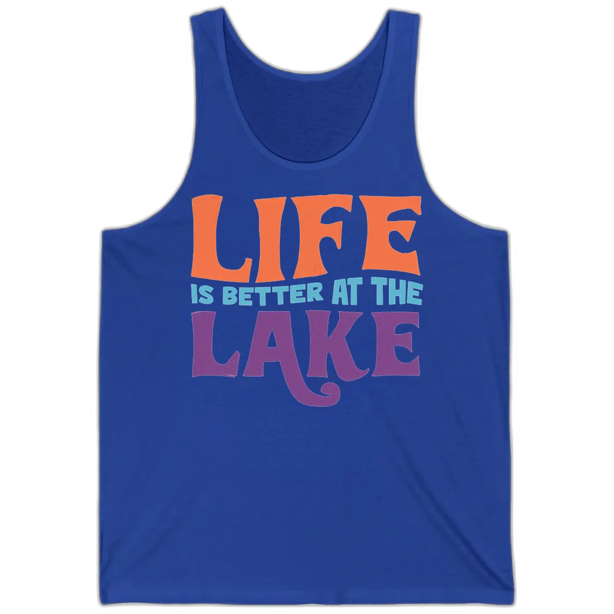 Life Is Better At The Lake Typography Tank in True Royal