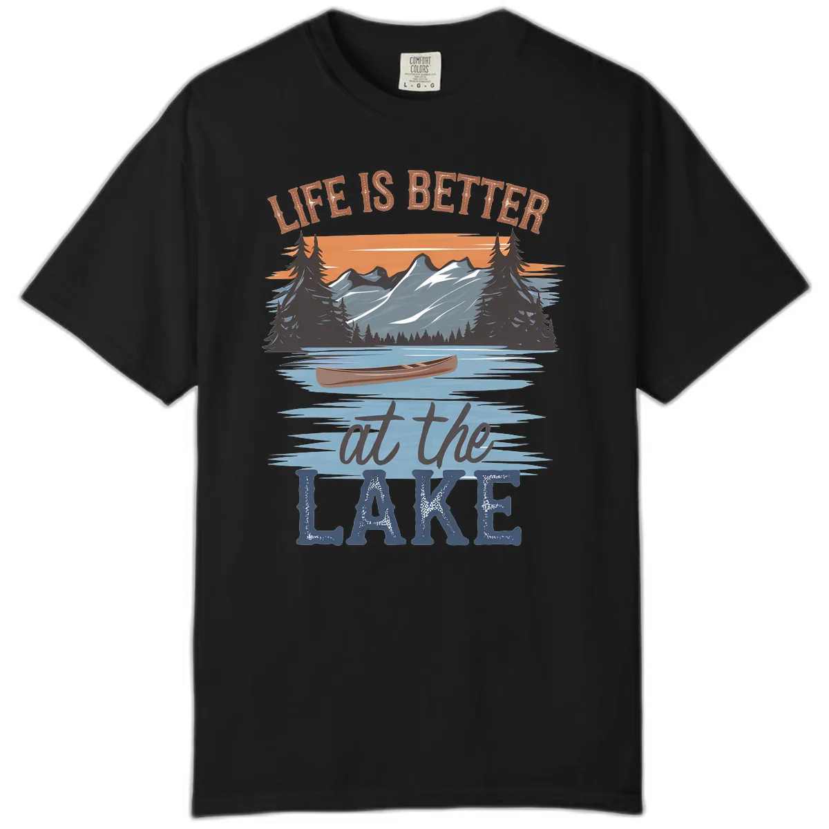 Life Is Better At The Lake Design Comfort Color in Black