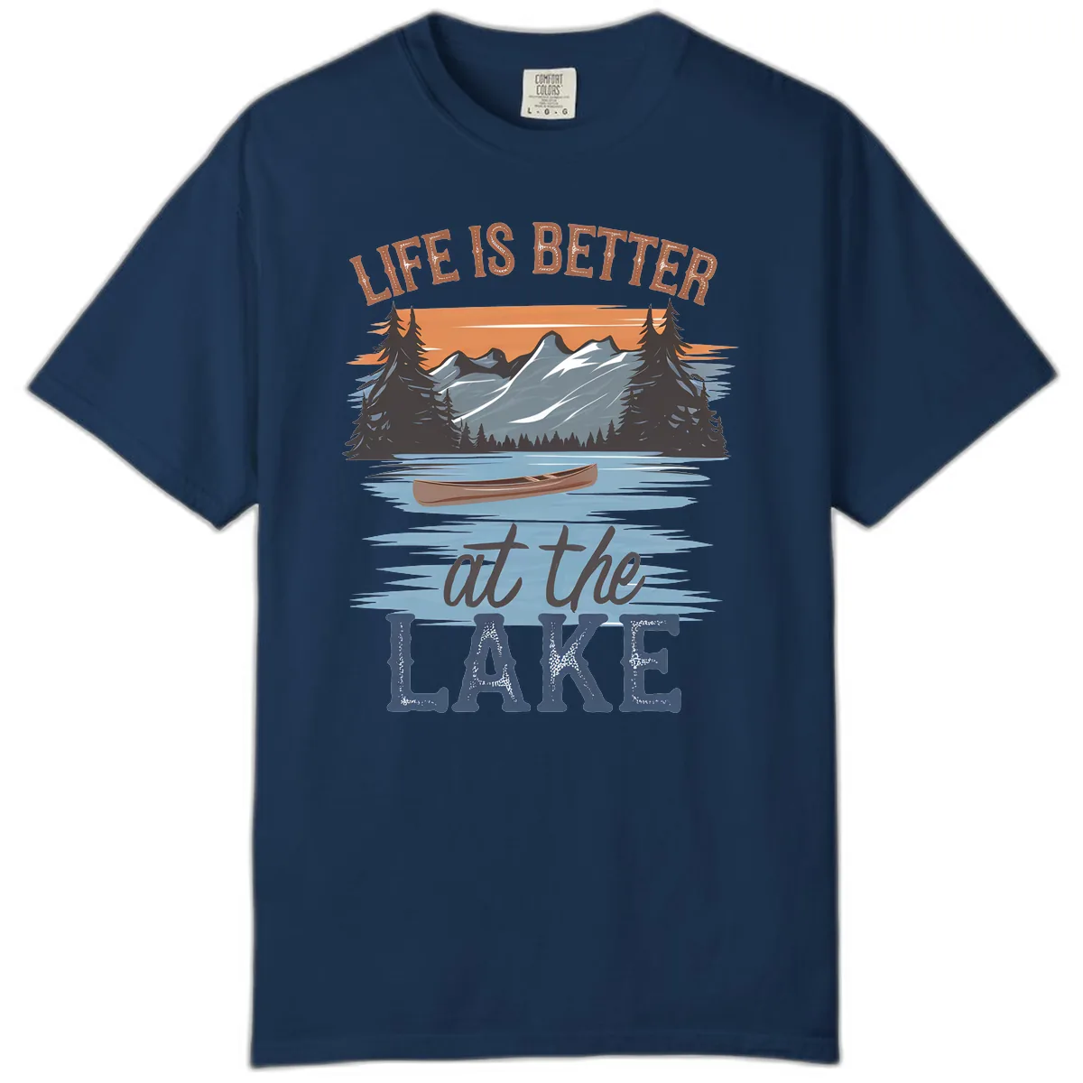 Life Is Better At The Lake Design Comfort Color in Navy