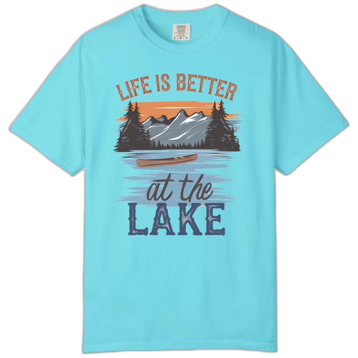 Life Is Better At The Lake Design Comfort Color in Lagoon Blue