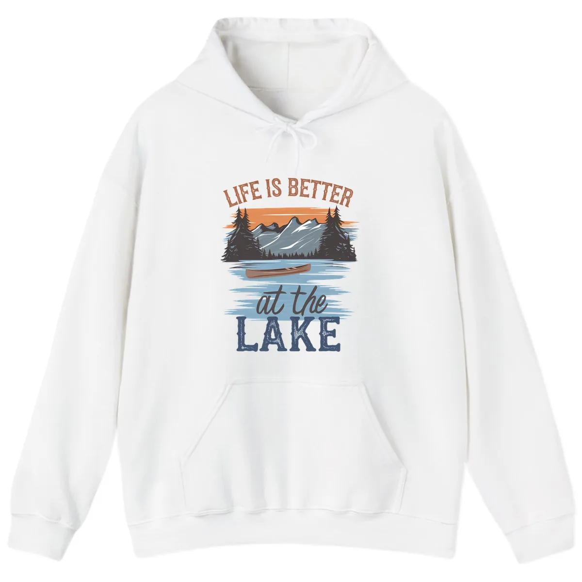 Life Is Better At The Lake Design Hoodie in White
