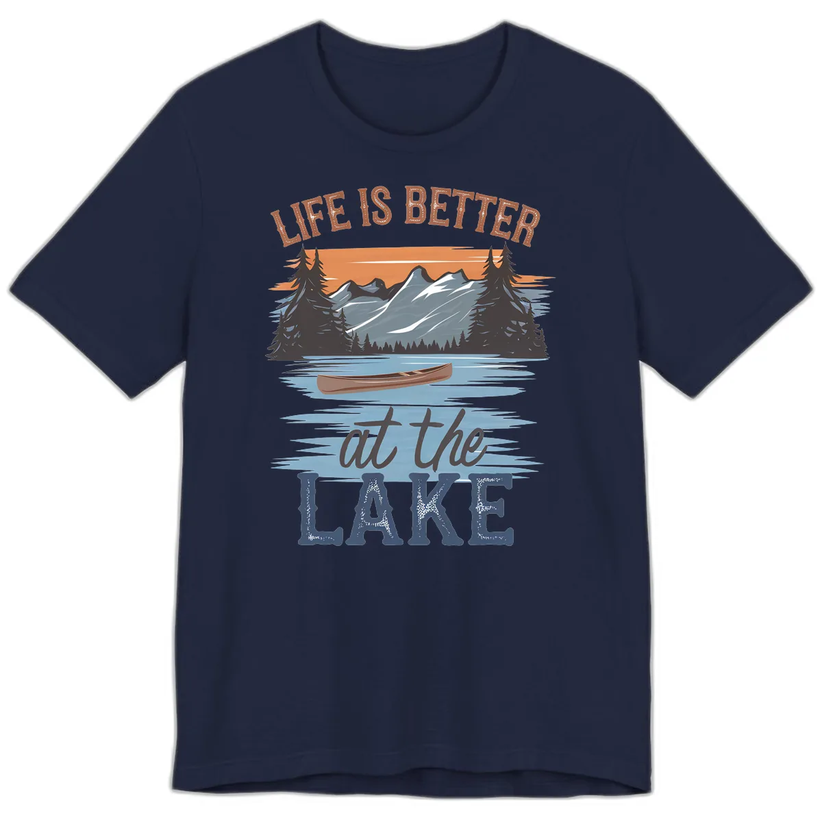 Life Is Better At The Lake Design Premium T-Shirt in Navy