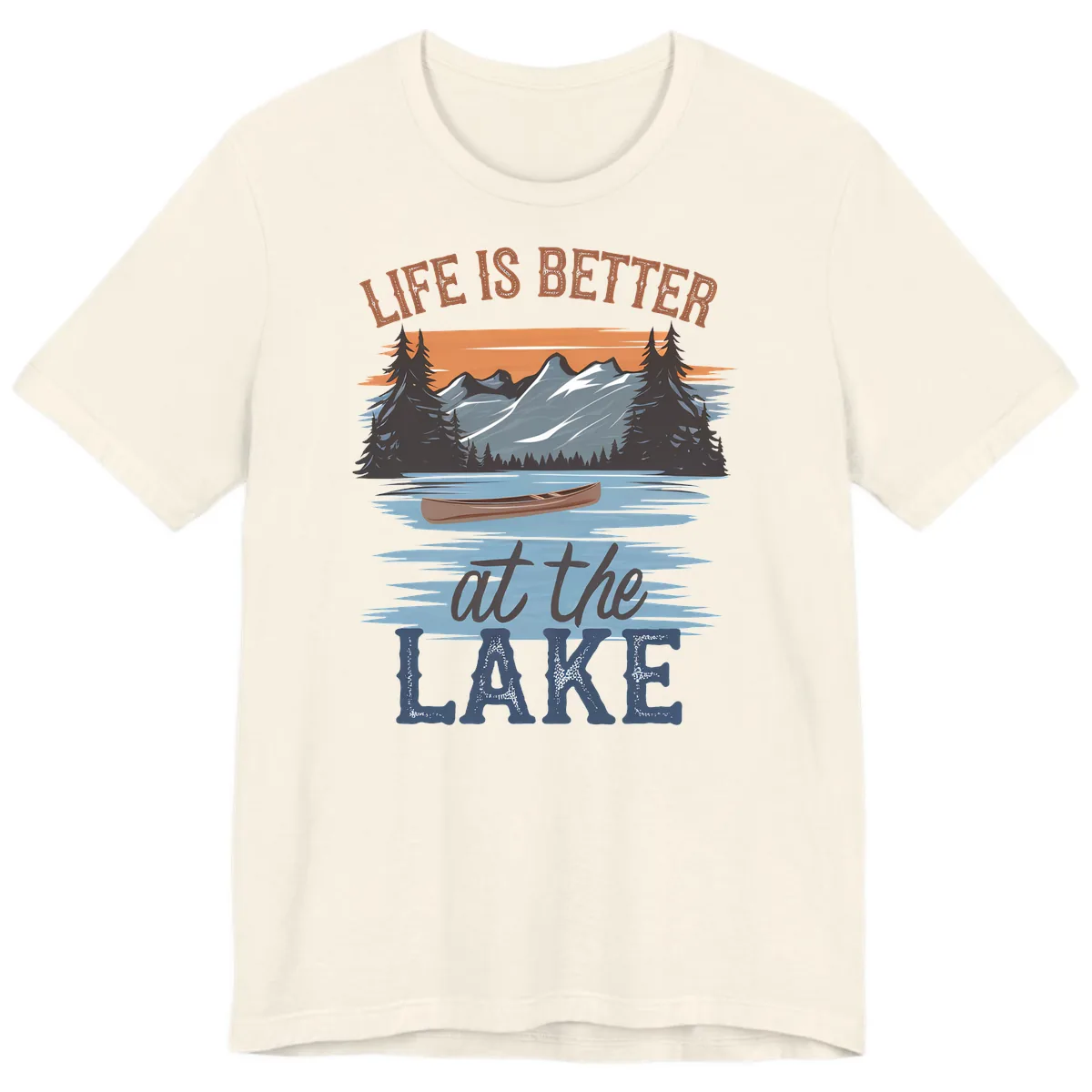 Life Is Better At The Lake Design Premium T-Shirt in Natural
