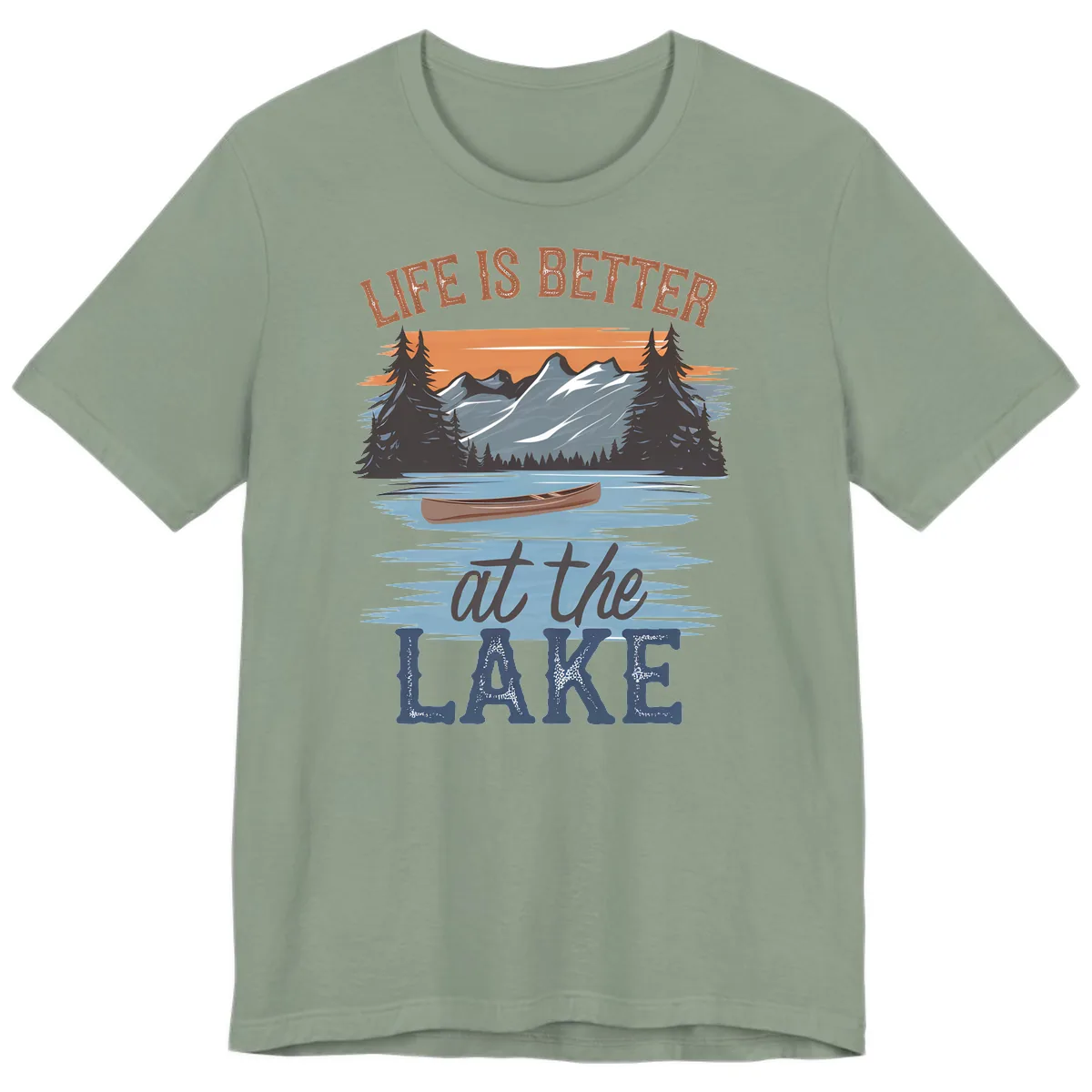 Life Is Better At The Lake Design Premium T-Shirt in Sage