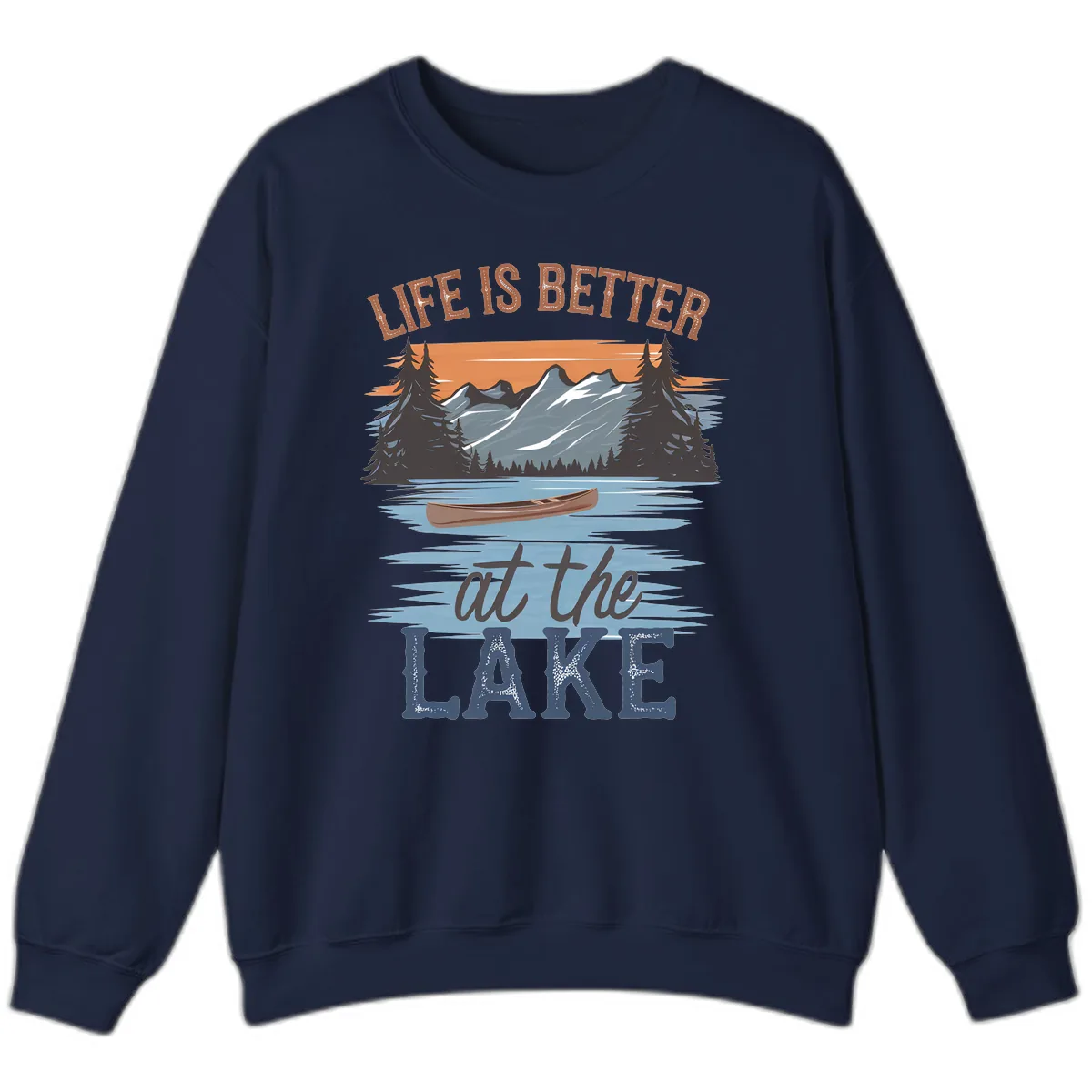 Life Is Better At The Lake Design Sweatshirt in Navy