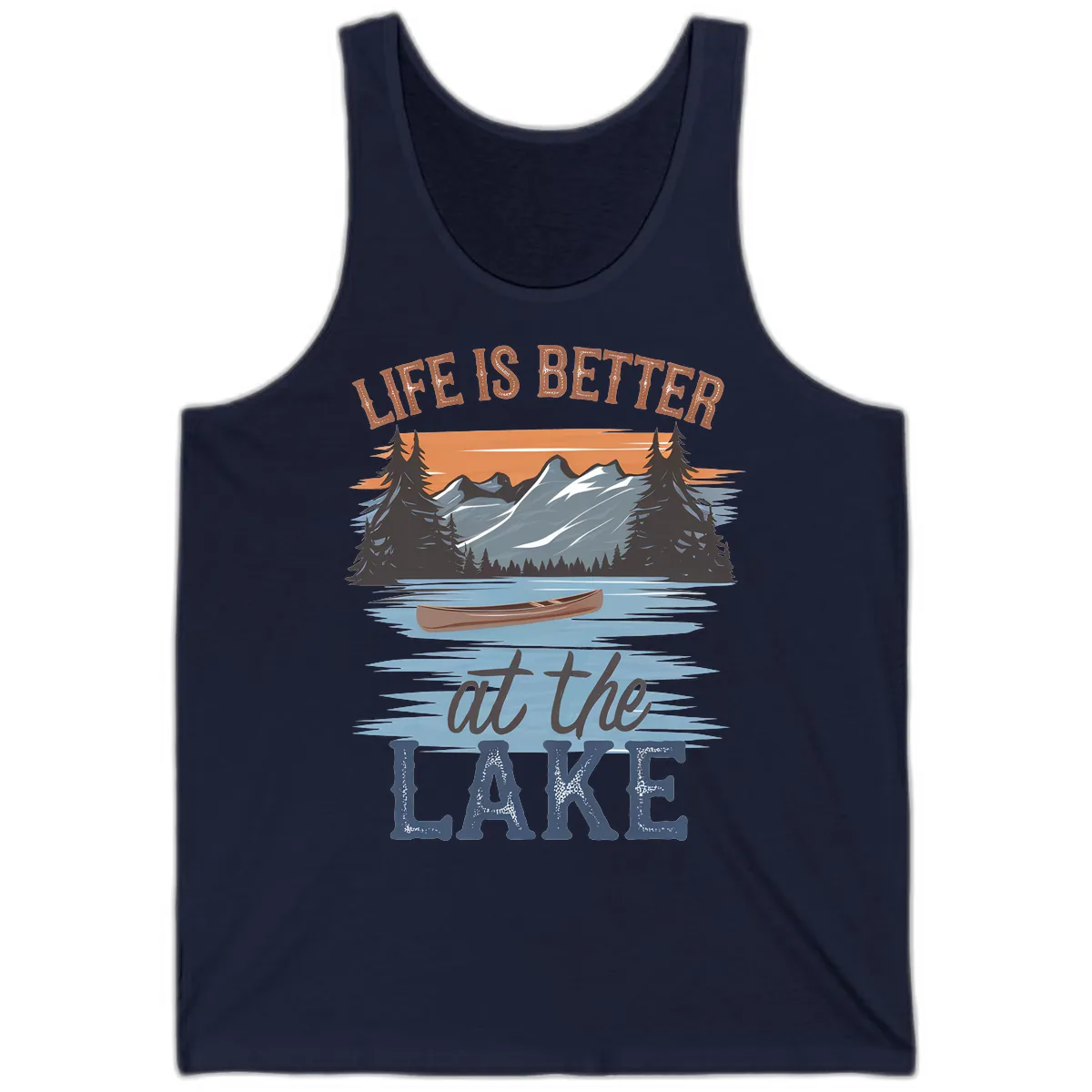 Life Is Better At The Lake Design Tank in Navy