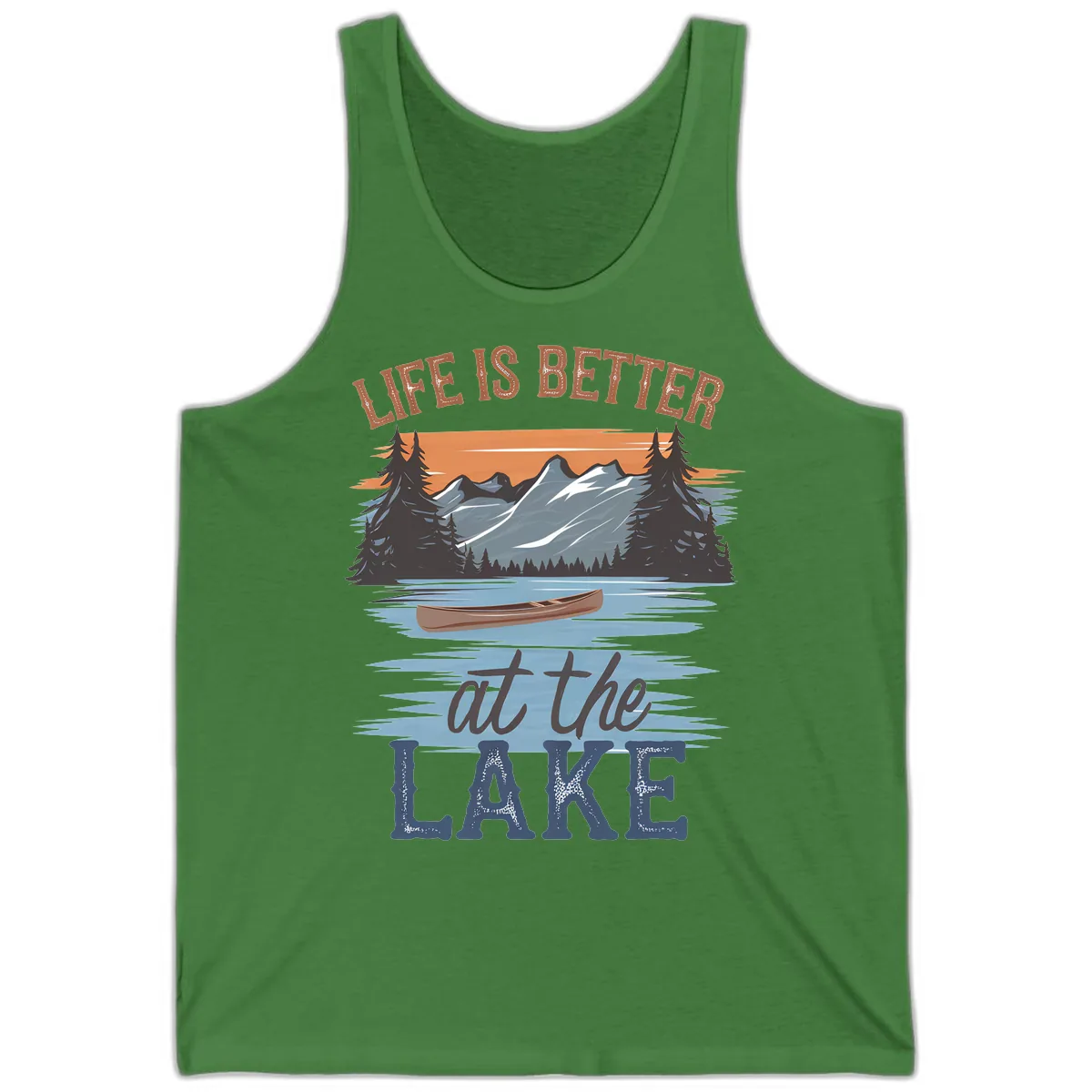 Life Is Better At The Lake Design Tank in Leaf