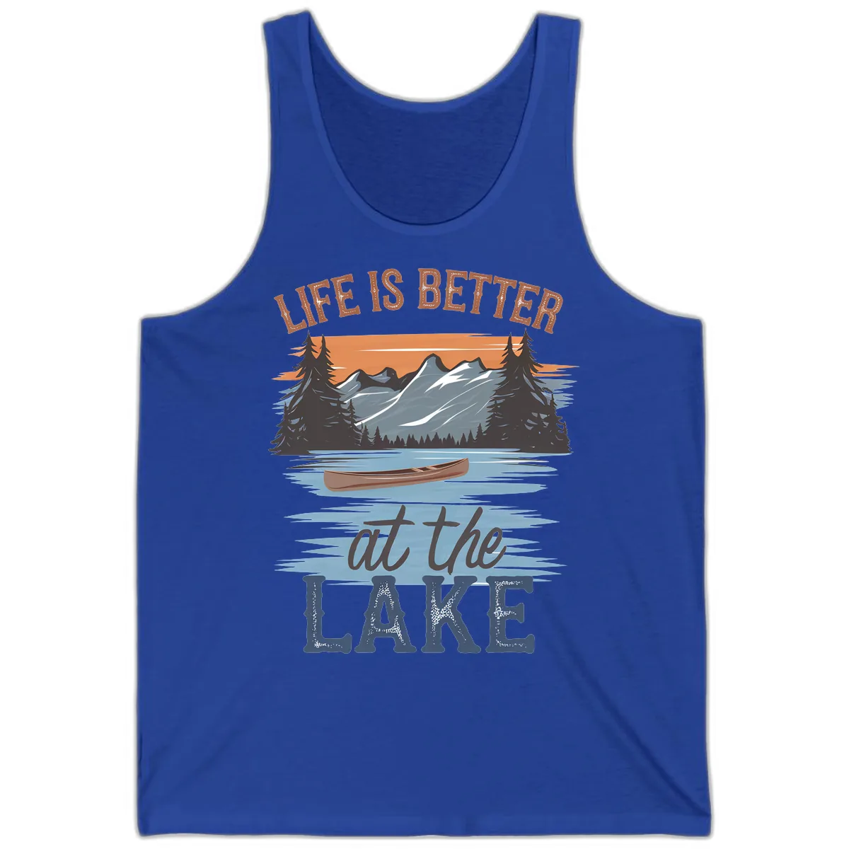 Life Is Better At The Lake Design Tank in True Royal