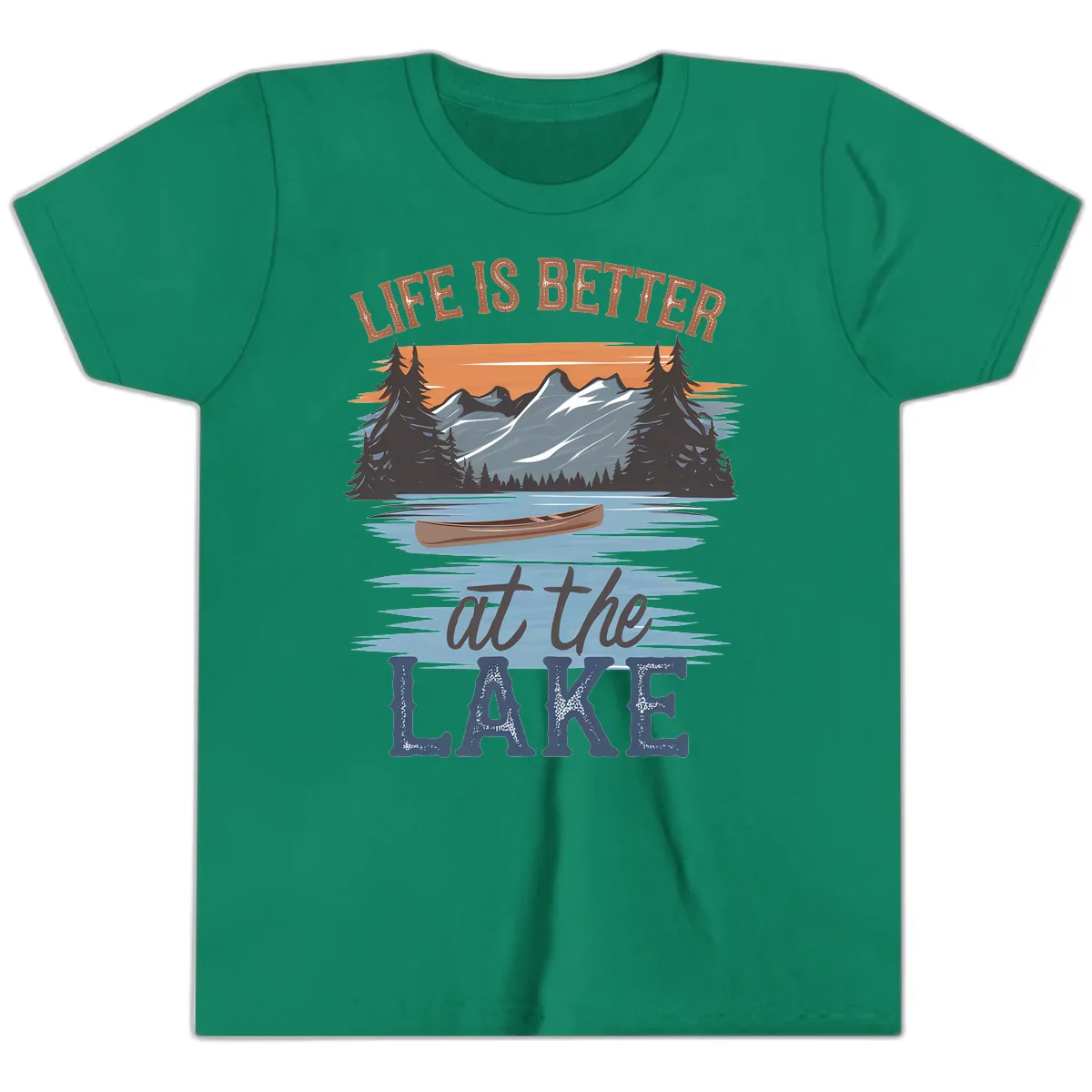 Life Is Better At The Lake Design Youth T-Shirt in Kelly