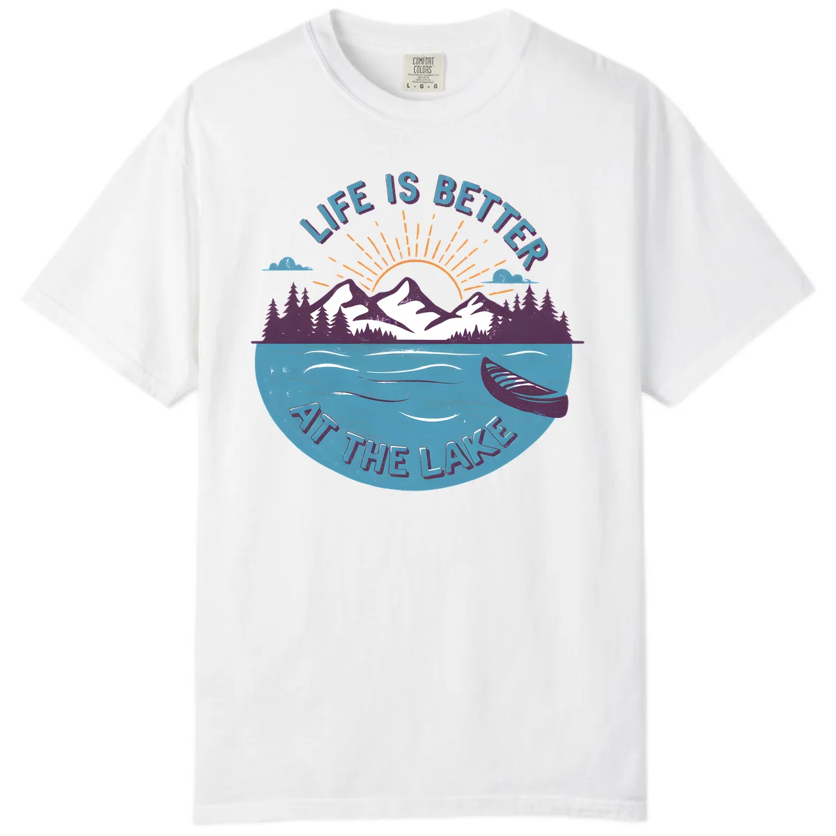 Life Is Better At The Lake Design Comfort Color in White