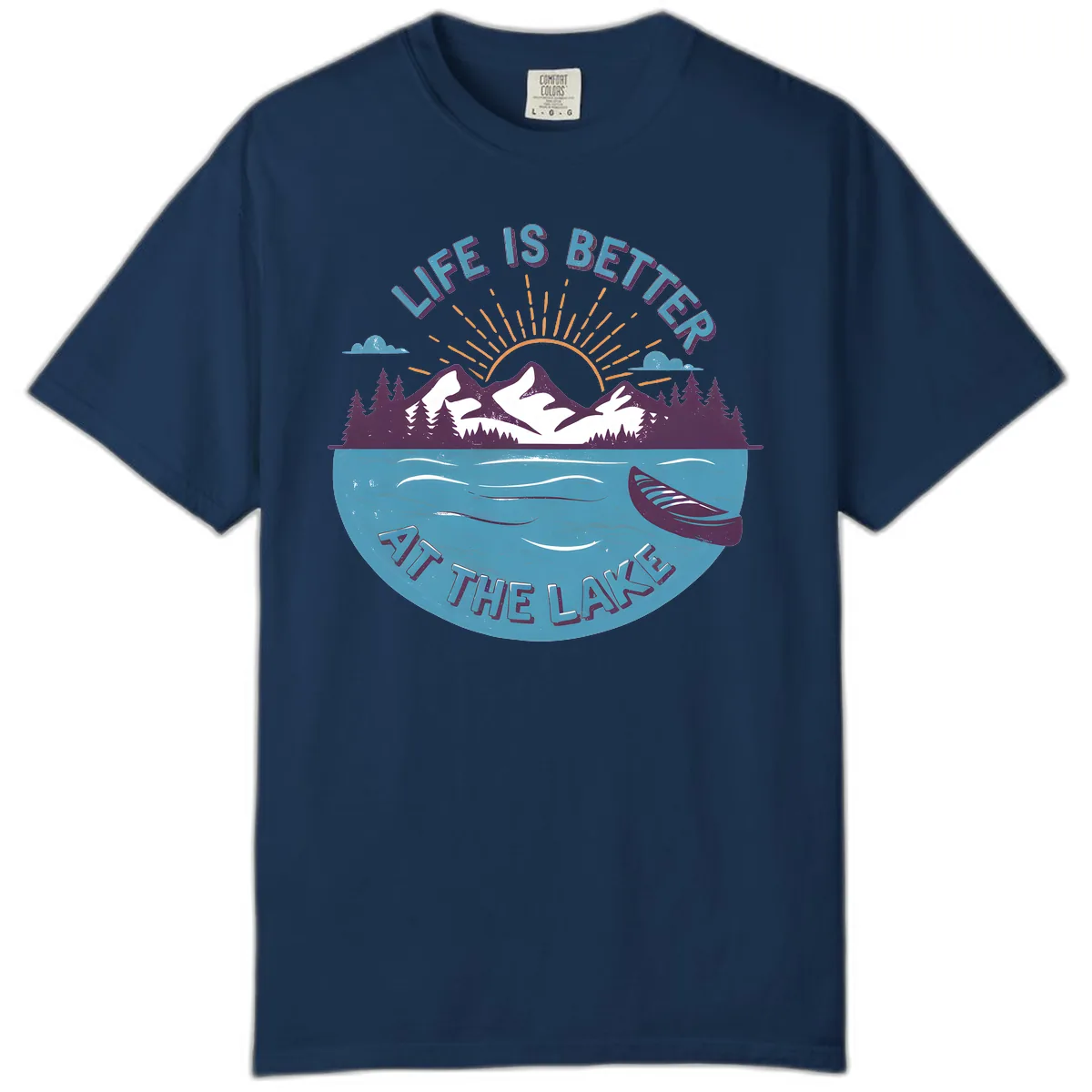 Life Is Better At The Lake Design Comfort Color in Navy