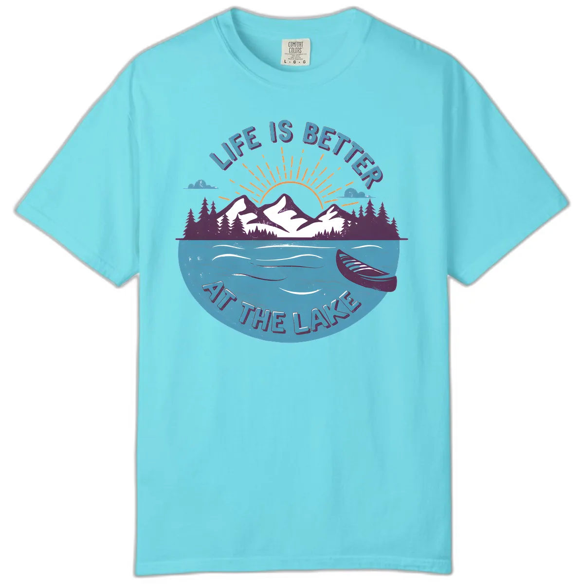 Life Is Better At The Lake Design Comfort Color in Lagoon Blue