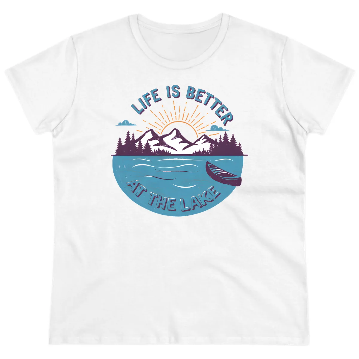 Life Is Better At The Lake Design Ladies Tee in White