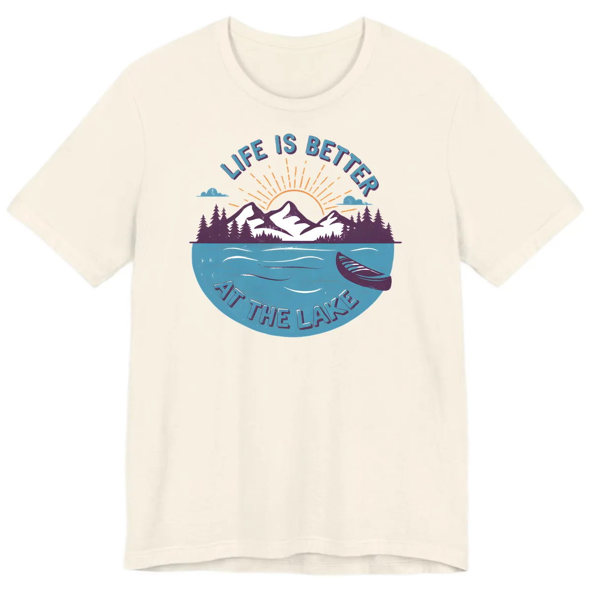 Life Is Better At The Lake Design Premium T-Shirt in Natural