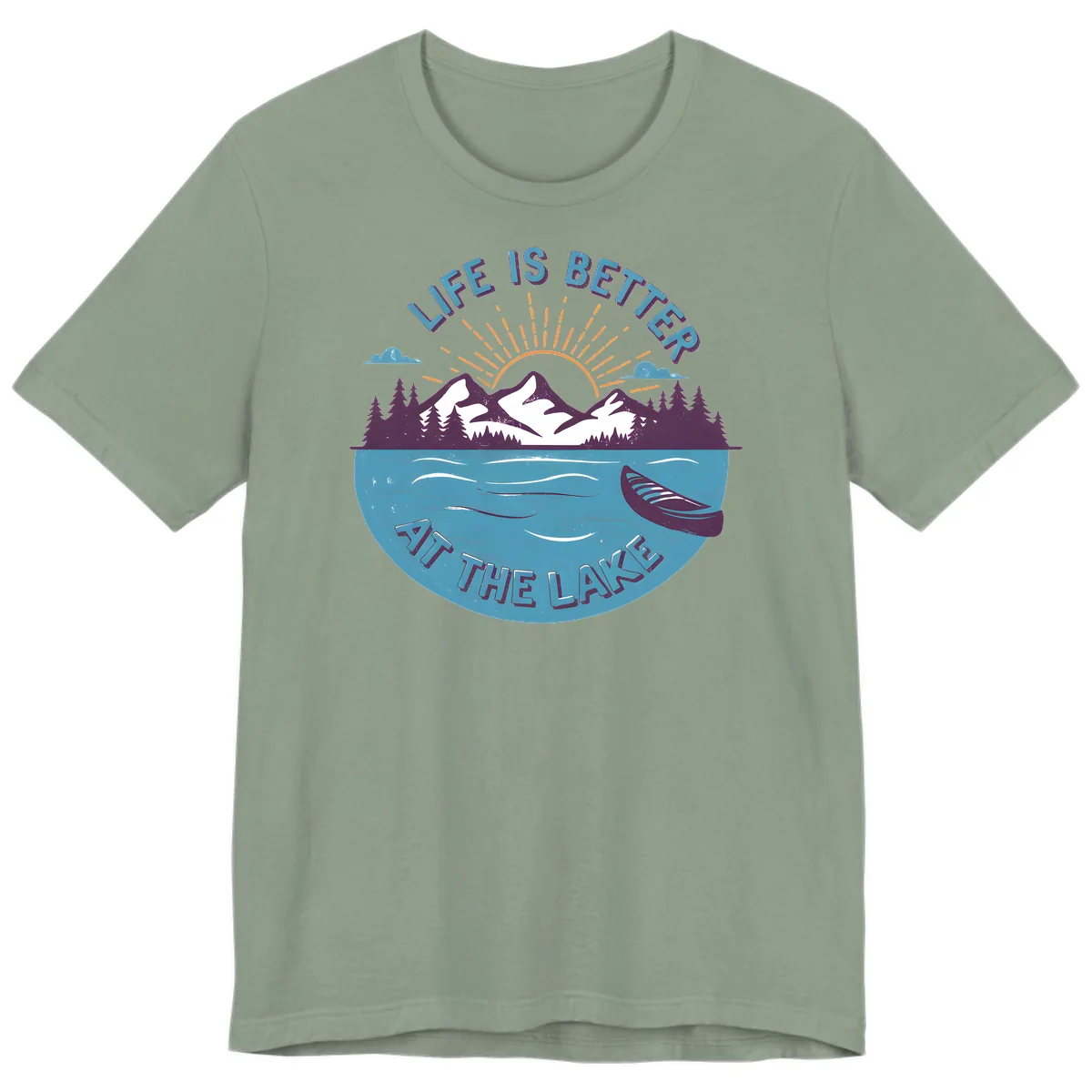 Life Is Better At The Lake Design Premium T-Shirt in Sage