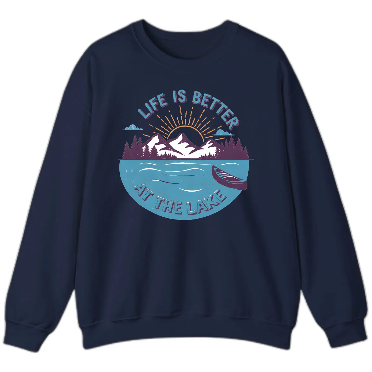 Life Is Better At The Lake Design Sweatshirt in Navy