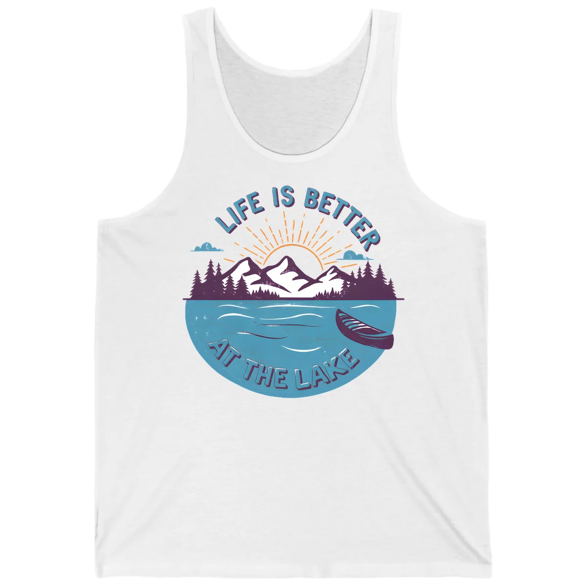 Life Is Better At The Lake Design Tank in White