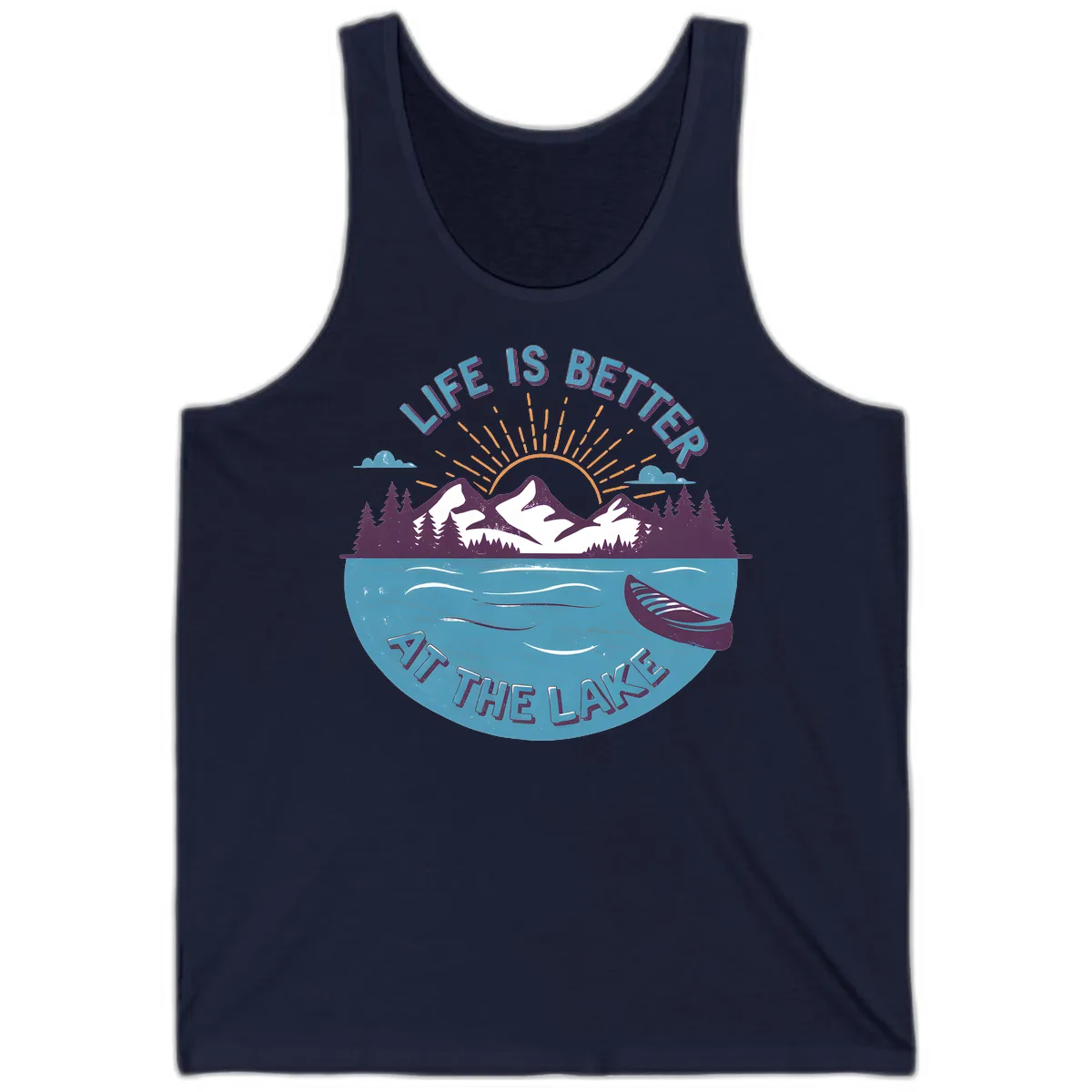 Life Is Better At The Lake Design Tank in Navy