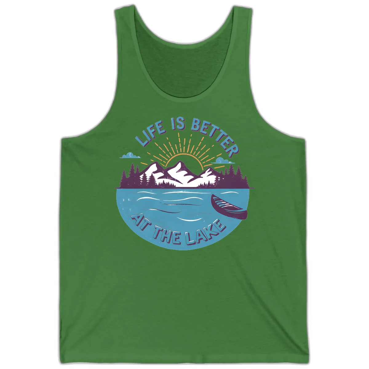 Life Is Better At The Lake Design Tank in Leaf