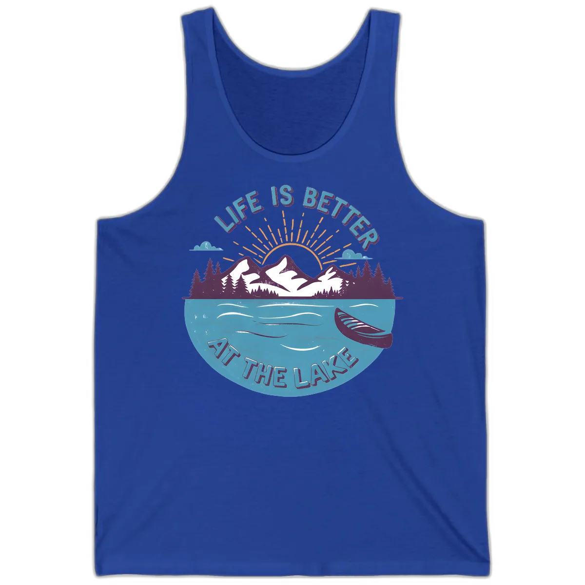 Life Is Better At The Lake Design Tank in True Royal