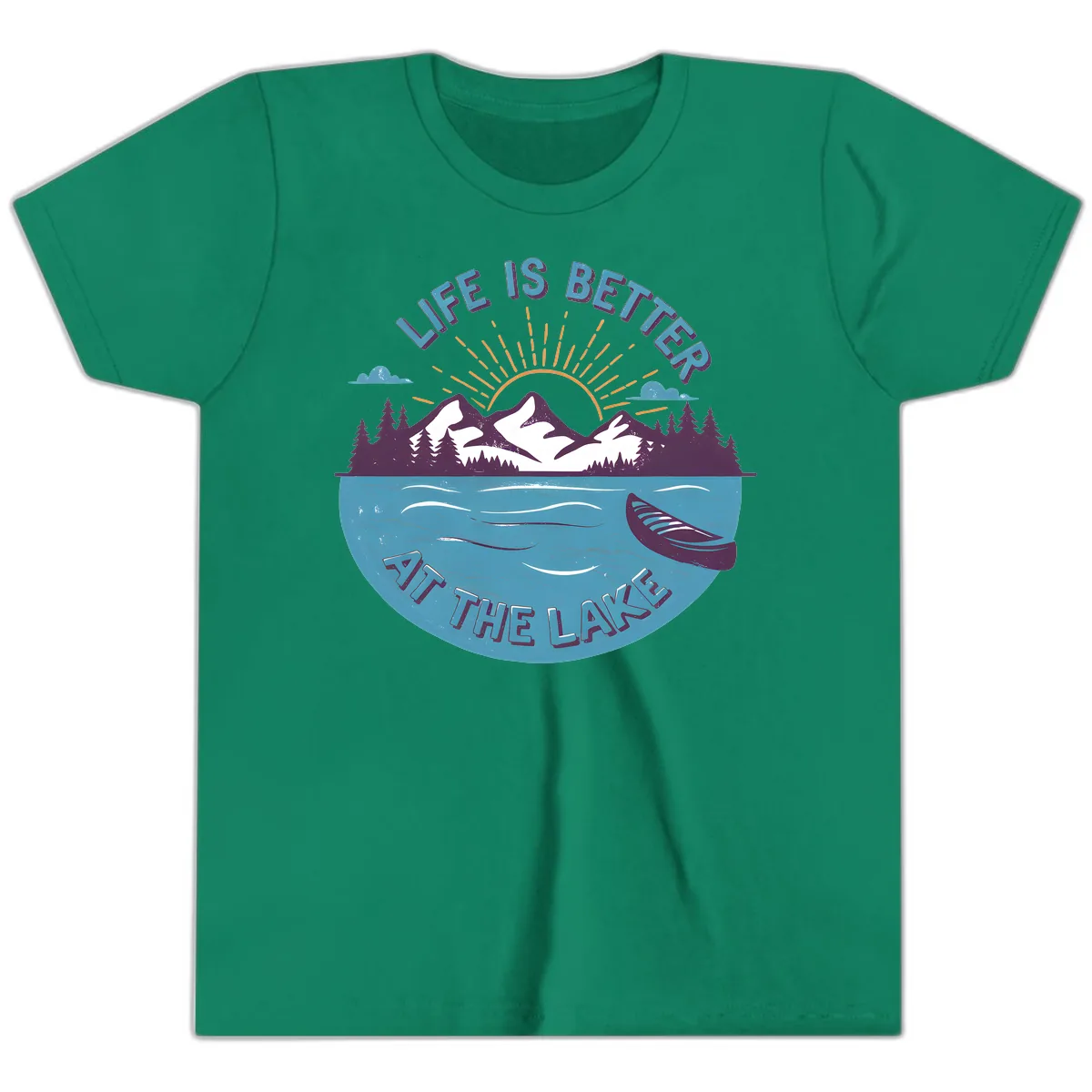 Life Is Better At The Lake Design Youth T-Shirt in Kelly