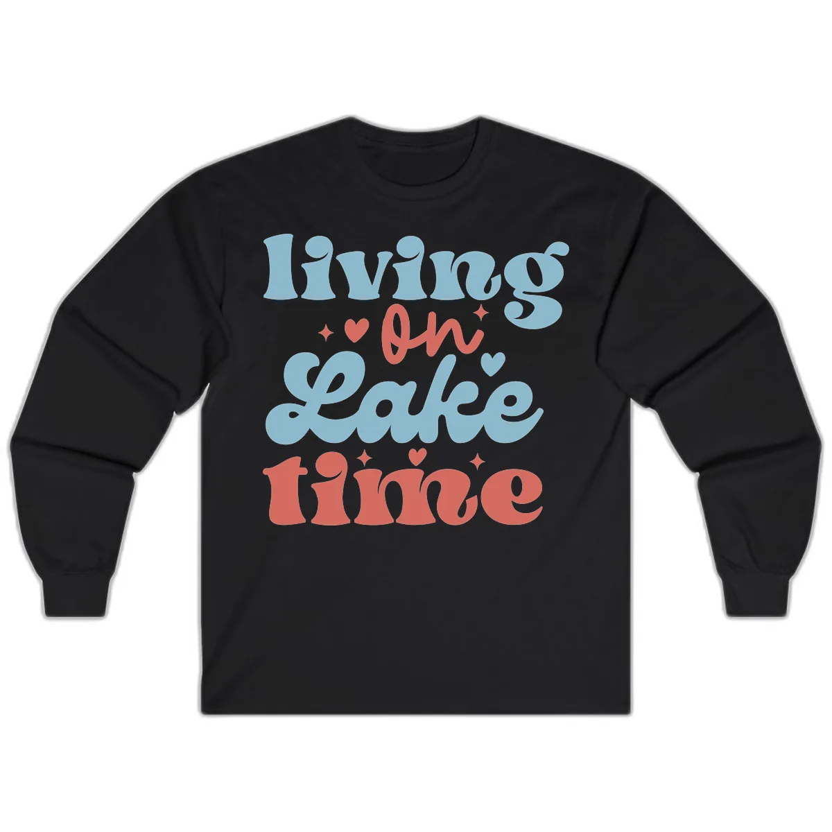 Living On Lake Time Design Long Sleeve in Black