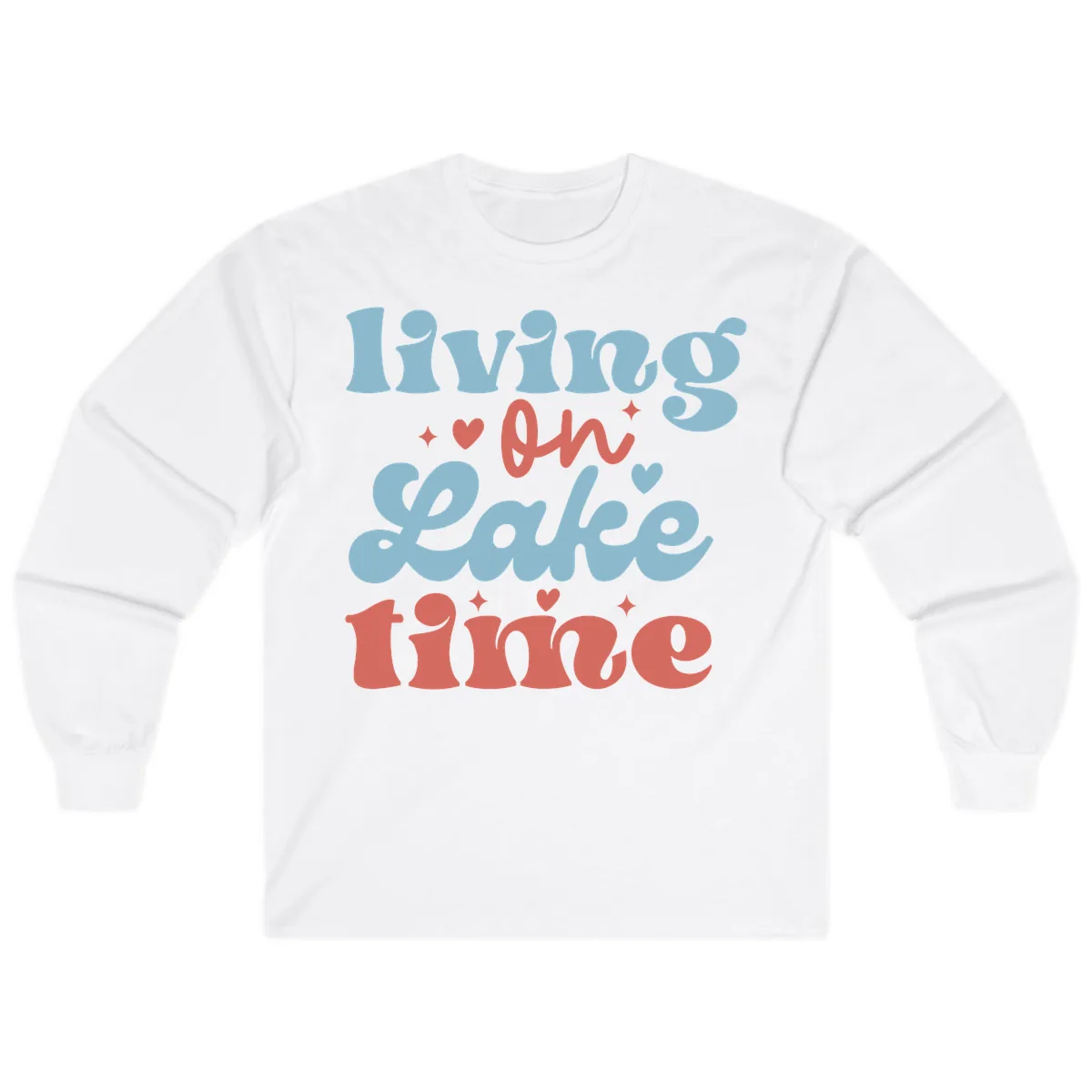 Living On Lake Time Design Long Sleeve in White