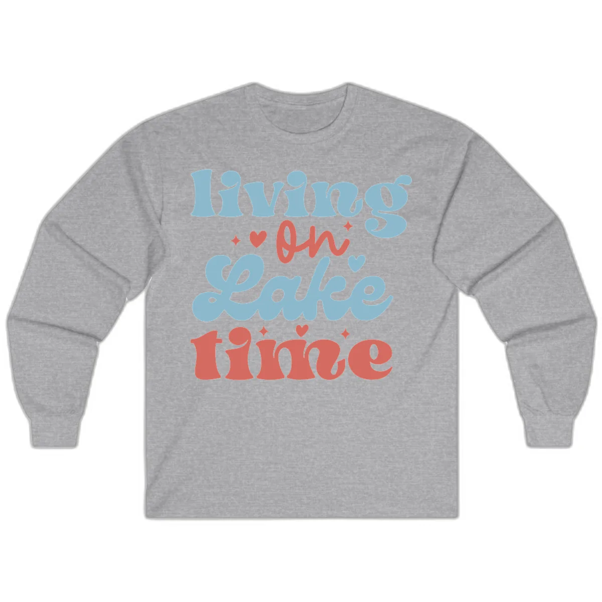 Living On Lake Time Design Long Sleeve in Sport Grey