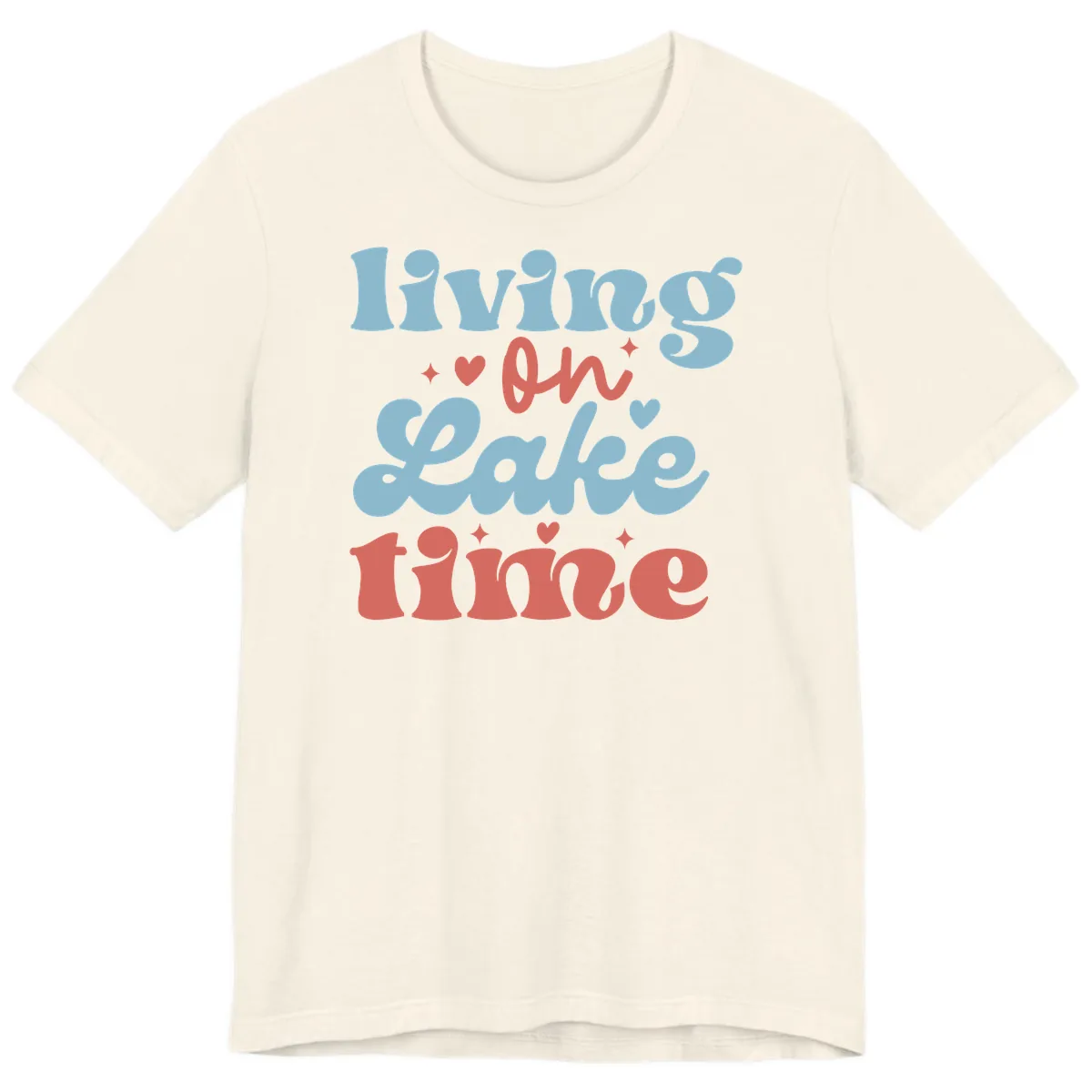 Living On Lake Time Design Premium T-Shirt in Natural