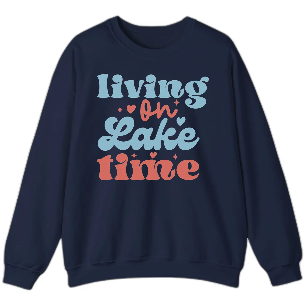 Living On Lake Time Design Sweatshirt in Navy