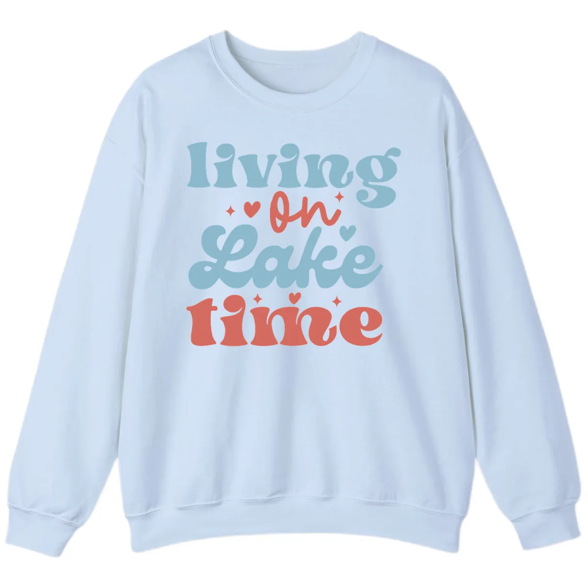 Living On Lake Time Design Sweatshirt in Light Blue