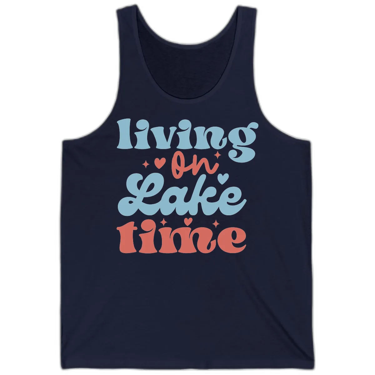 Living On Lake Time Design Tank in Navy