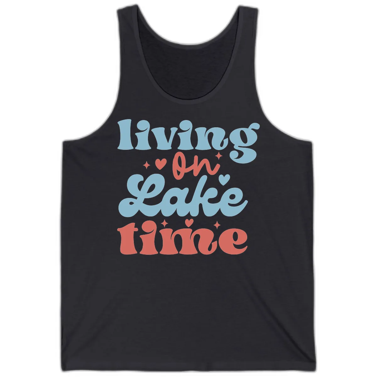 Living On Lake Time Design Tank in Dark Grey