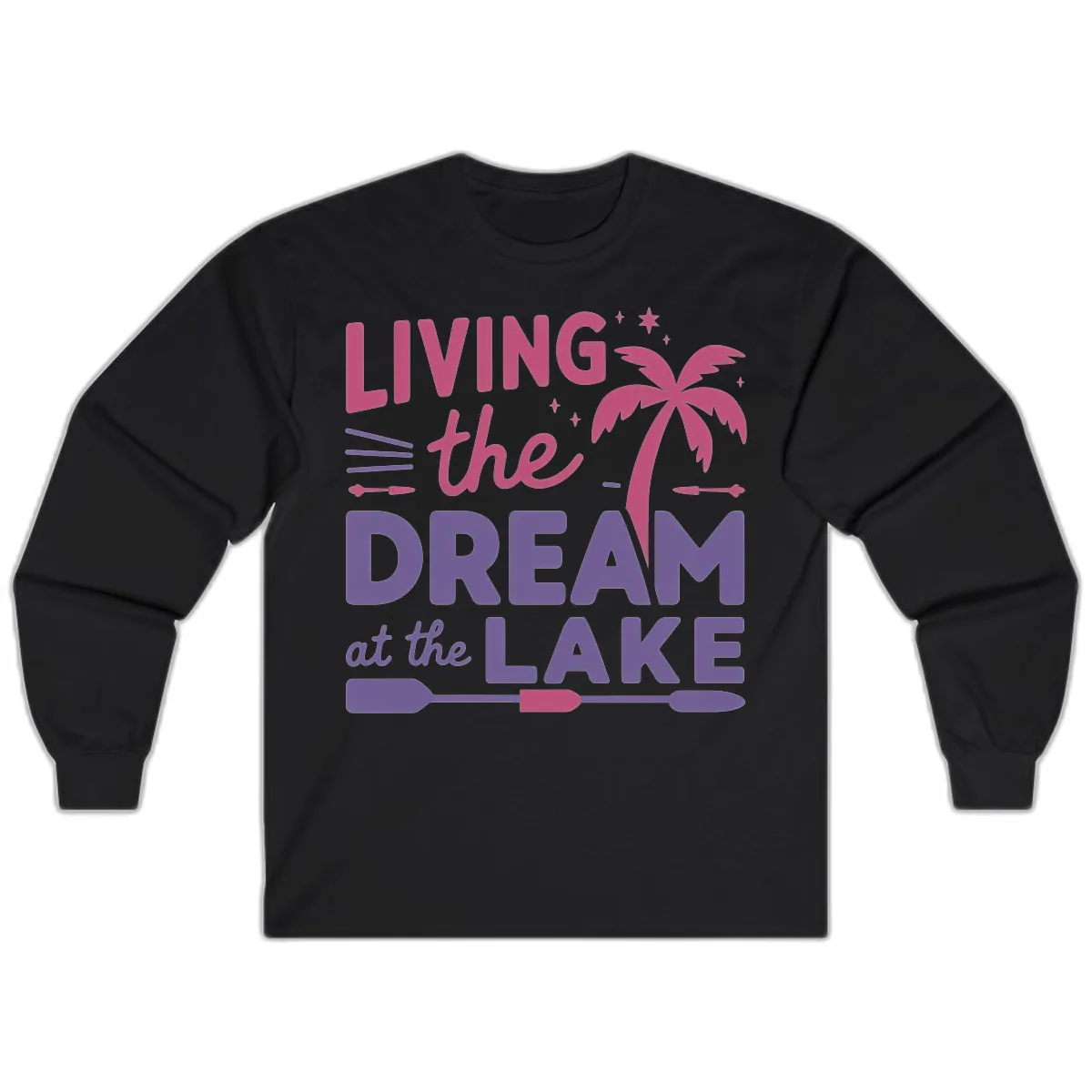 Living The Dream At The Lake Long Sleeve in Black