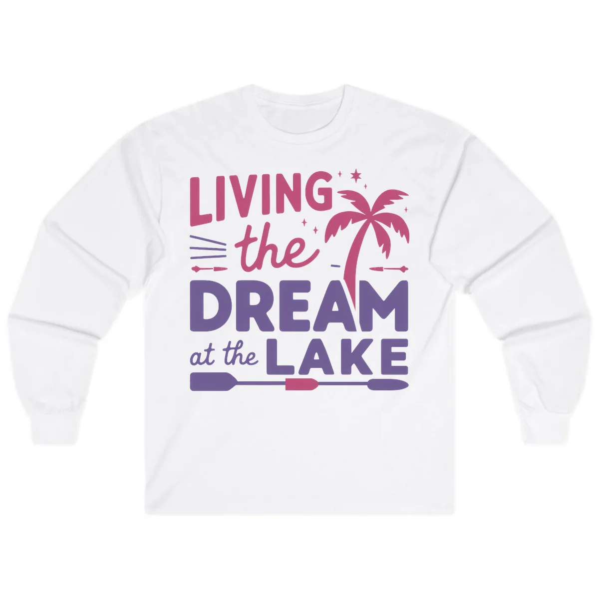 Living The Dream At The Lake Long Sleeve in White