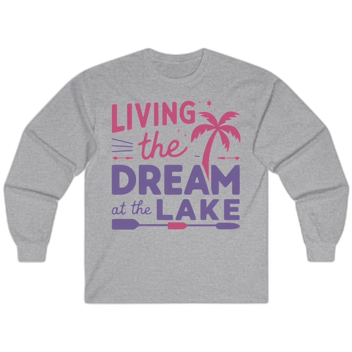 Living The Dream At The Lake Long Sleeve in Sport Grey