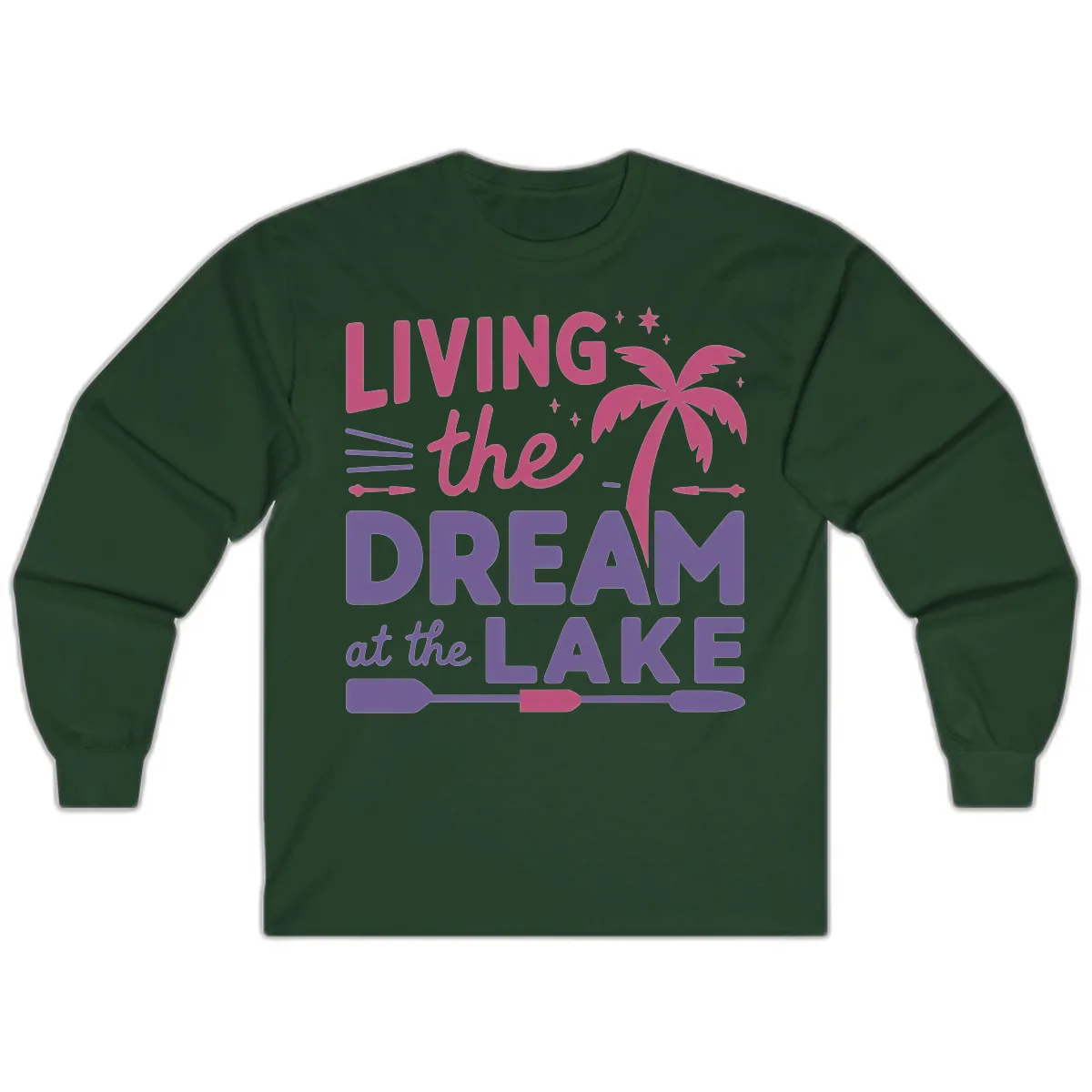 Living The Dream At The Lake Long Sleeve in Forest Green
