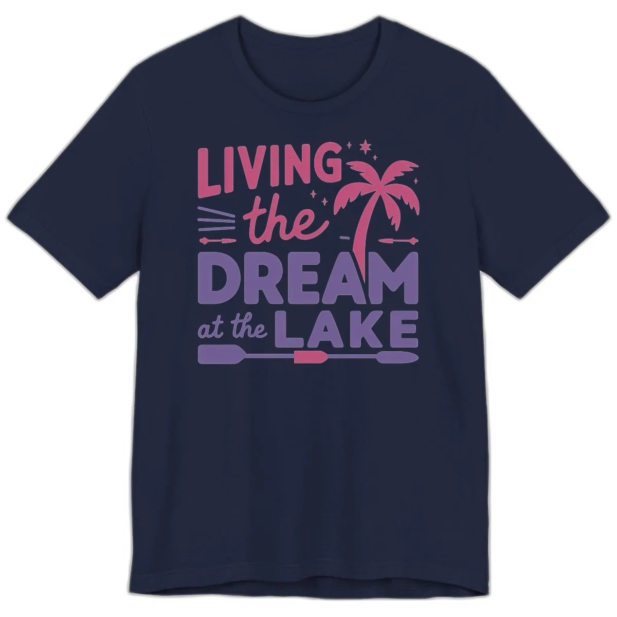 Living The Dream At The Lake Premium T-Shirt in Navy