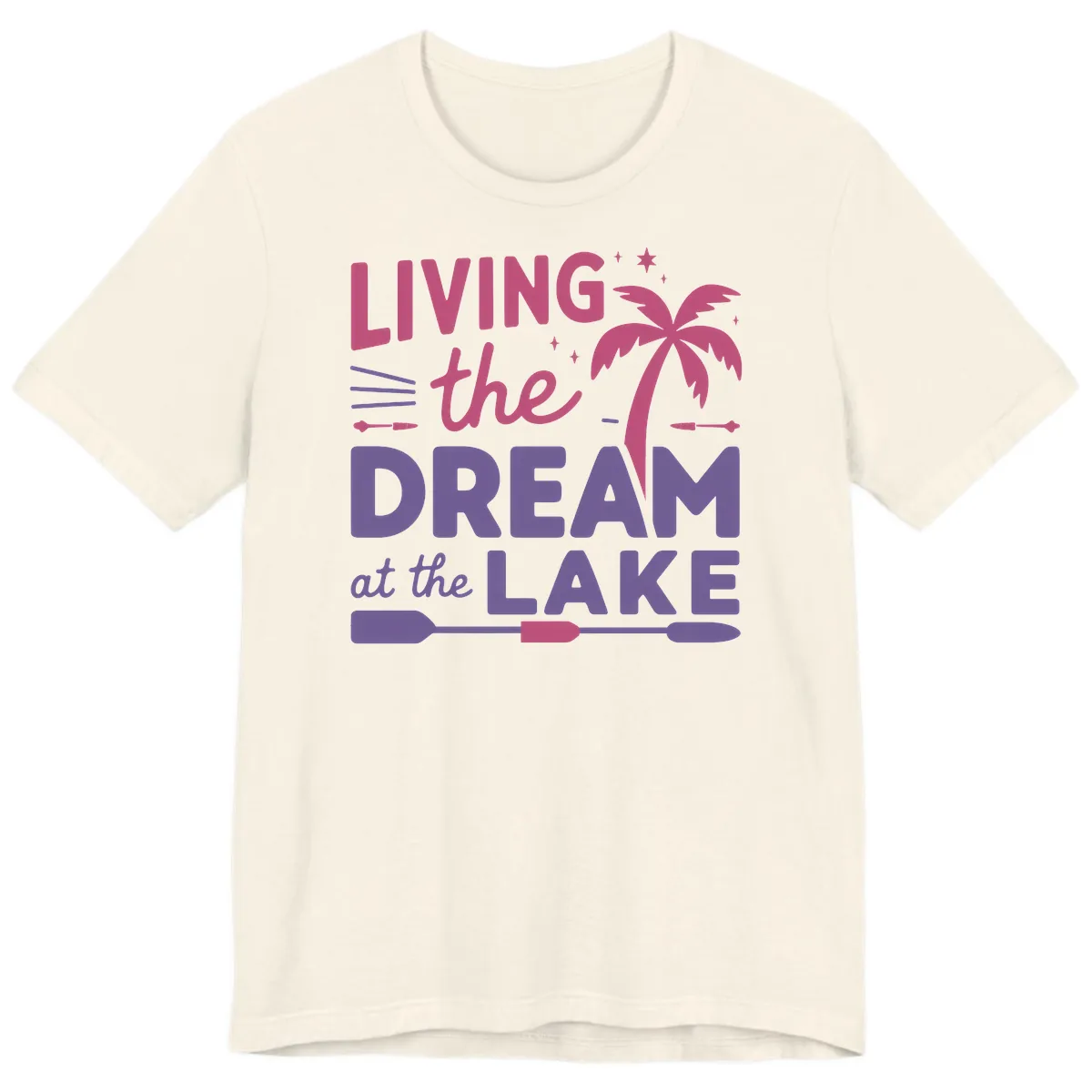 Living The Dream At The Lake Premium T-Shirt in Natural